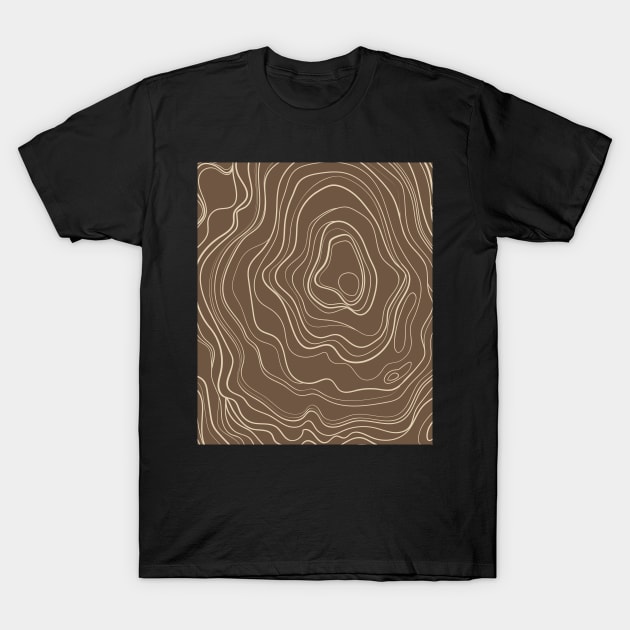 Warm Tones Abstract Topography  Aeasthetic  Pattern T-Shirt by zedonee